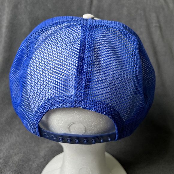 Vintage SnapBack Trucker Hat Sentry Hardware Cap Blue Made In USA - Picture 3 of 10